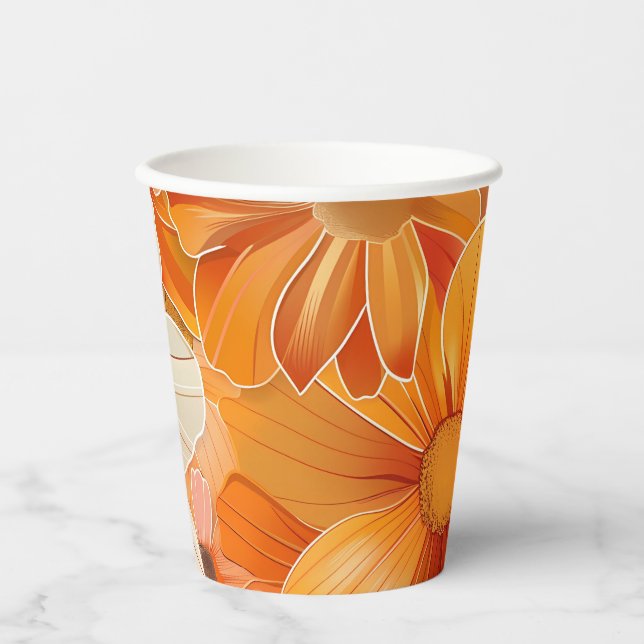 Vasos De Papel 1970er Retro Gartenparty (Anverso)