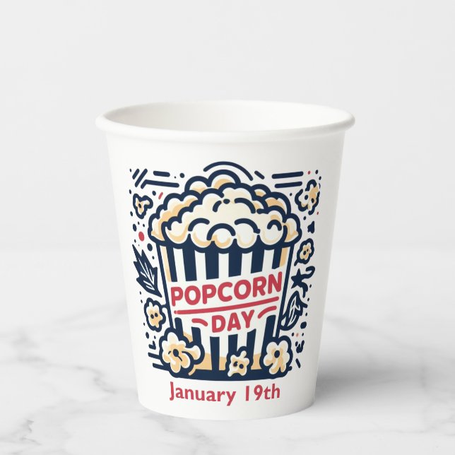 Vasos De Papel 19 de enero - Día del Popcorn (Anverso)