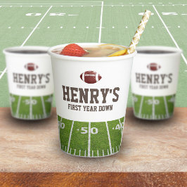 Vasos De Papel 1.ᵉʳ cumpleaños de un chico de fútbol