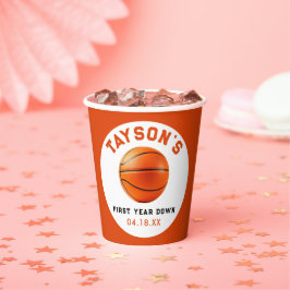 Vasos De Papel 1.ᵉʳ cumpleaños del baloncesto de primer año