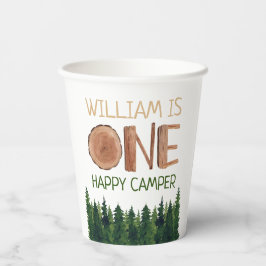 Vasos De Papel 1.ᵉʳ cumpleaños Rústico Un Camper Feliz