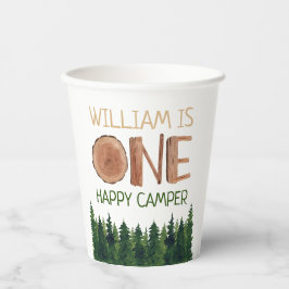 Vasos De Papel 1.ᵉʳ cumpleaños Rústico Un Camper Feliz