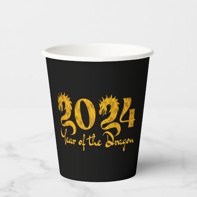 VASOS DE PAPEL 2024 AÑO DEL DRAGÓN DE ORO (Anverso)