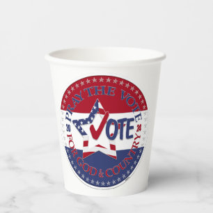 Vasos De Papel 2024 Reza el voto por la estrella del voto por Dio