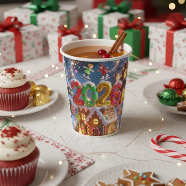 Vasos De Papel 2026 Christmas & New Year Paper Cup (Subido por el creador)