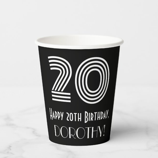 Vasos De Papel 20 Aniversario — Aspecto inspirado en el Art Deco  (Reverso )