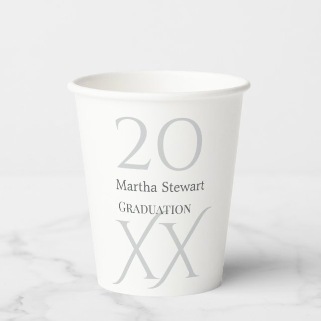Vasos De Papel 20XX bold le graduation name congrats school year  (Anverso)