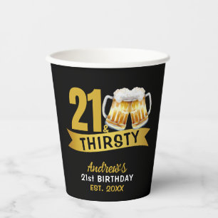 VASOS DE PAPEL 21 & SEDIENTO-CUMPLEAÑOS 21
