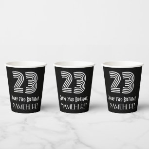 Vasos De Papel 23 Aniversario — Aspecto inspirado en el Art Deco