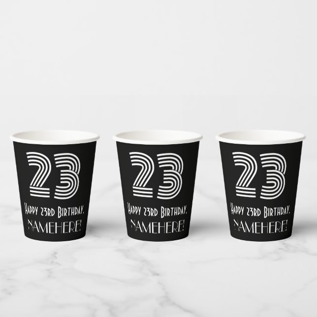 Vasos De Papel 23 Aniversario — Aspecto inspirado en el Art Deco  (Multi)