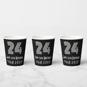 Vasos De Papel 24 Aniversario — Aspecto inspirado en el Art Dec
