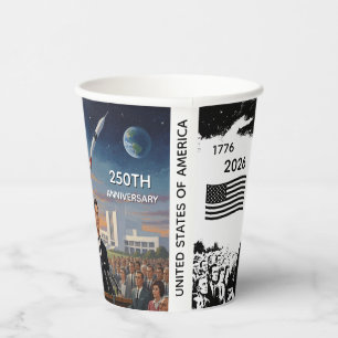 Vasos De Papel 250º Aniversario EE. UU., Bandera Americana / Patr