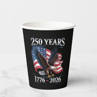Vasos De Papel 250 Years 4th Of July Eagle USA Flag 1776 2026