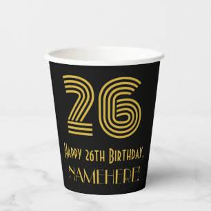 Vasos De Papel 26º cumpleaños: Aspecto inspirado en el Art Deco "