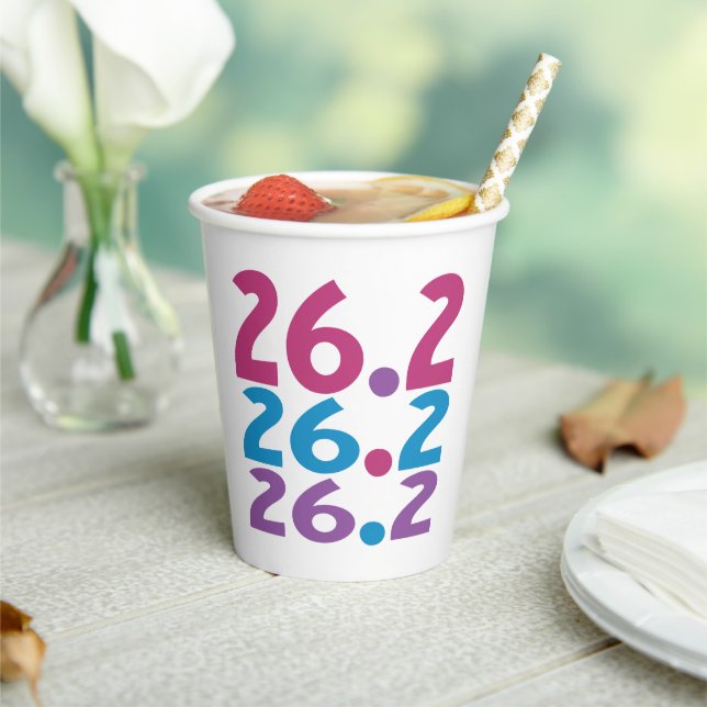 Vasos De Papel 26.2 maratonista - temática de Marathon Runner (in situ)