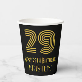Vasos De Papel 29º cumpleaños: Aspecto inspirado en el Art Deco "