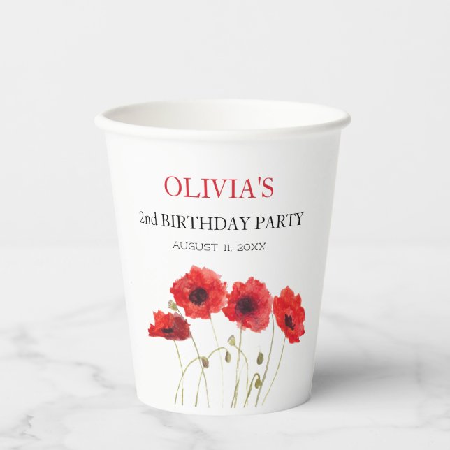 Vasos De Papel 2.ª Fiesta de Cumpleaños Popa a la Niña (Anverso)