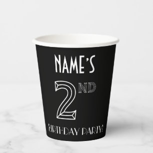 Vasos De Papel 2.º Fiesta de cumpleaños: Art Deco Style + Custom 
