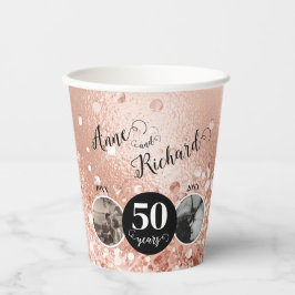 Vasos De Papel 2 Foto entonces y ahora cualquier año de aniversar