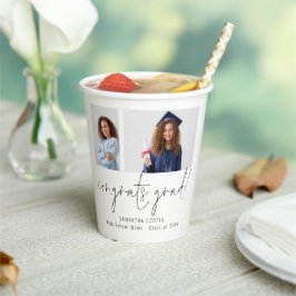 Vasos De Papel 2 Fotos Script Congrats Grad Gracias