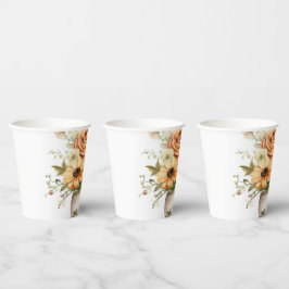 Vasos De Papel 2 tazas de flor