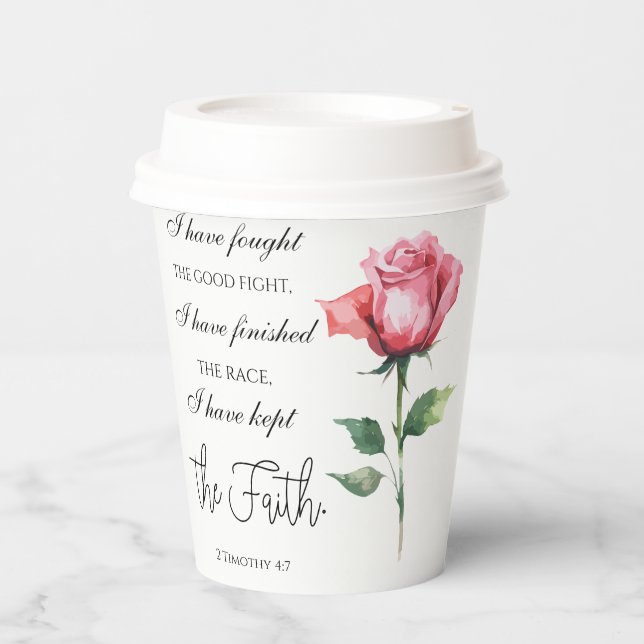 Vasos De Papel 2 Timothy 4:7 - He luchado bien (Anverso)