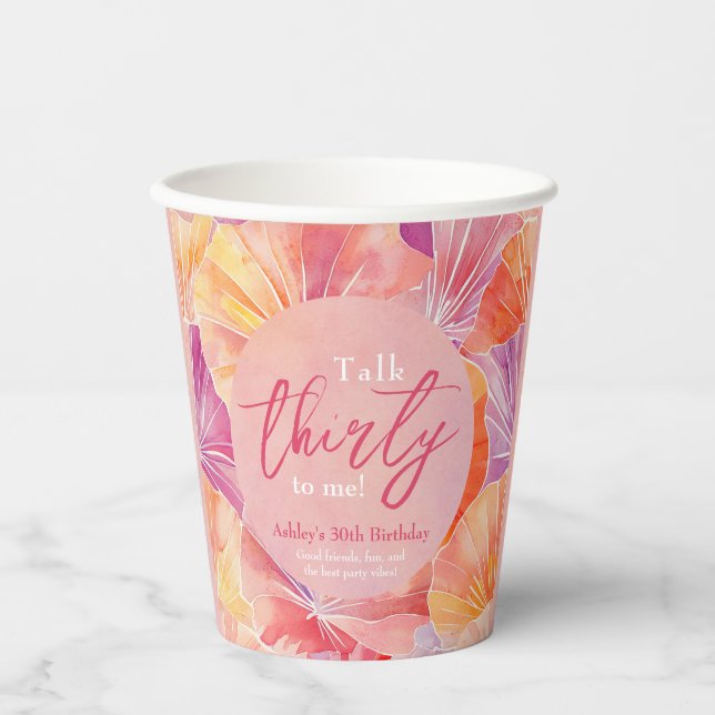 Vasos De Papel 30.ª charla de cumpleaños (Anverso)