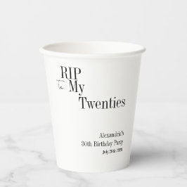 Vasos De Papel 30 cumpleaños RIP Fiesta mínimo de 20 años