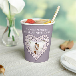 Vasos De Papel 30th Pearl Wedding anniversary heart photo