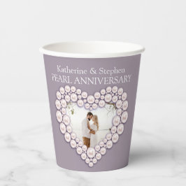 Vasos De Papel 30th Pearl Wedding anniversary heart photo