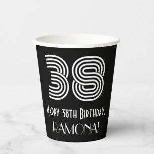 Vasos De Papel 38 Aniversario — Aspecto inspirado en el Art Deco