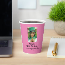 40.º cumpleaños foto rosa personalizada