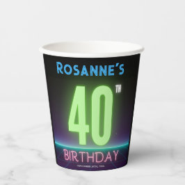 Vasos De Papel 40.º Fiesta de cumpleaños Guay Personalizado de Ró