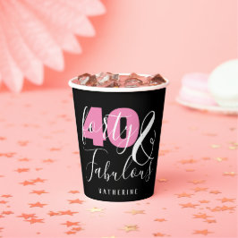 Vasos De Papel 40 Y Fabuloso Elegante Personalizado 40 de Cumplea