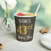 43rd Birthday Party — Faux Gold & Faux Wood Looks