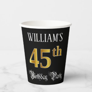 Vasos De Papel 45ª Fiesta de Cumpleaños — Guión Fancy, Lujo