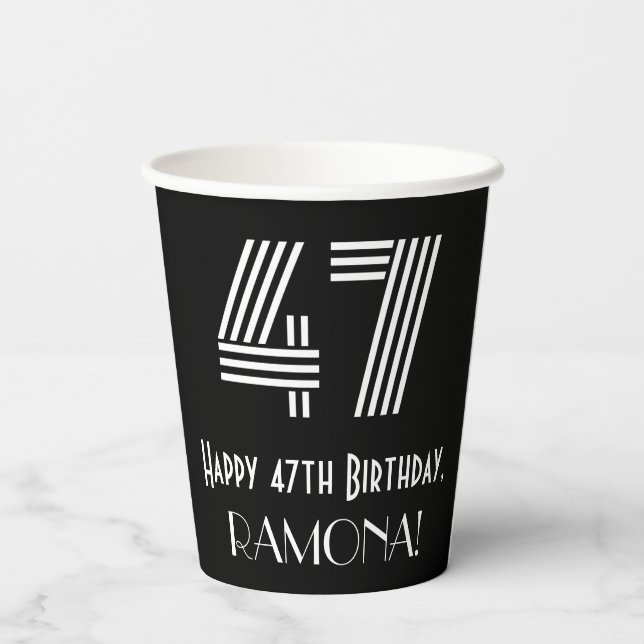 Vasos De Papel 47 Aniversario — Aspecto inspirado en el Art Deco  (Reverso )
