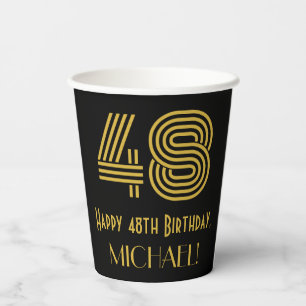 Vasos De Papel 48.º cumpleaños: Aspecto inspirado en el Art Dec