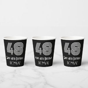 Vasos De Papel 48 Aniversario — Aspecto inspirado en el Art Deco