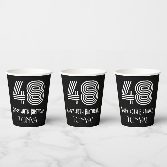 Vasos De Papel 48 Aniversario — Aspecto inspirado en el Art Deco  (Multi)