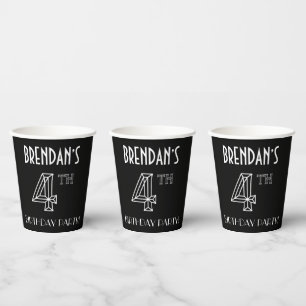 Vasos De Papel 4.º Fiesta de cumpleaños: Art Deco Style + Custom
