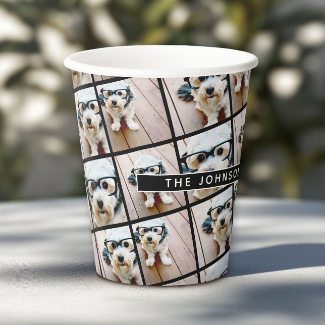 Vasos De Papel 4 Collage de fotos cuadrado en todo el año (Personalized Paper Cups)