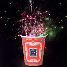 Vasos De Papel 4 de julio Azul Blanco Rojo Kaleidoscopio