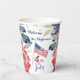 Vasos De Papel 4 de julio Bandera personalizada estilo
