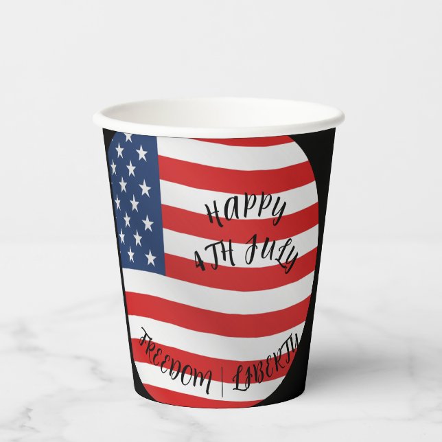 Vasos De Papel 4 de julio celebración fiestas de papel tazas (Anverso)