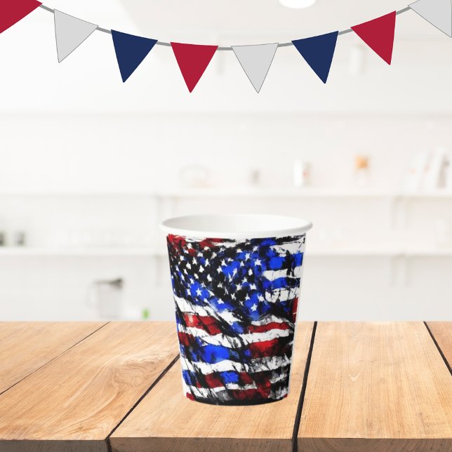Vasos De Papel 4 de julio Copa de papel "Bandera Americana" (Subido por el creador)