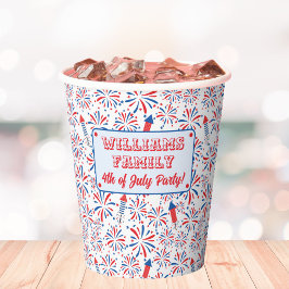 Vasos De Papel 4 de Julio Día de la Independencia Fuegos Artifici