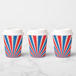 Vasos De Papel 4 de julio Estrellas y rayas retro