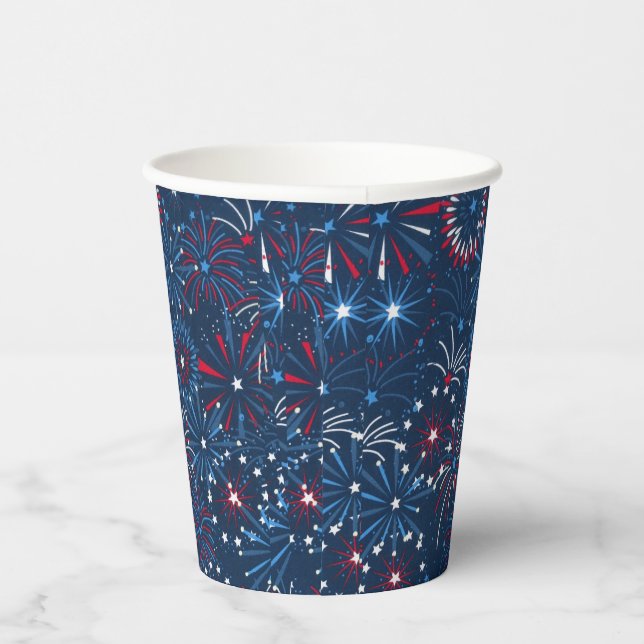 Vasos De Papel 4 de julio Fuegos artificiales (Derecha)