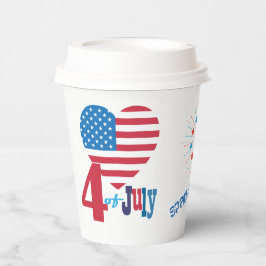 Vasos De Papel 4 de julio Fuegos artificiales de la bandera estad